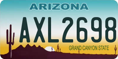 AZ license plate AXL2698