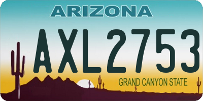 AZ license plate AXL2753