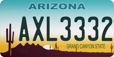AZ license plate AXL3332