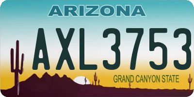 AZ license plate AXL3753