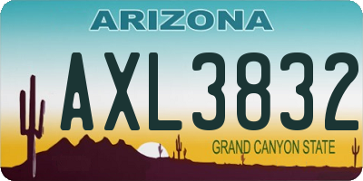 AZ license plate AXL3832