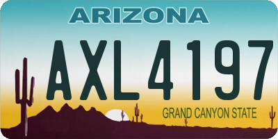 AZ license plate AXL4197