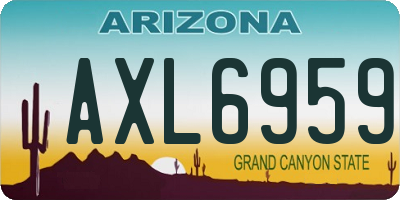 AZ license plate AXL6959