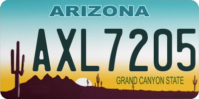 AZ license plate AXL7205