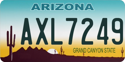 AZ license plate AXL7249