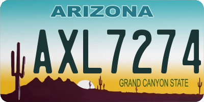 AZ license plate AXL7274