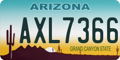 AZ license plate AXL7366