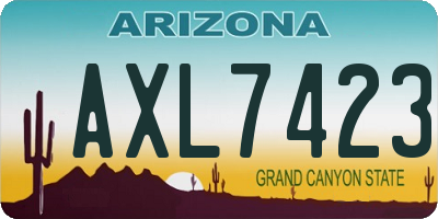 AZ license plate AXL7423