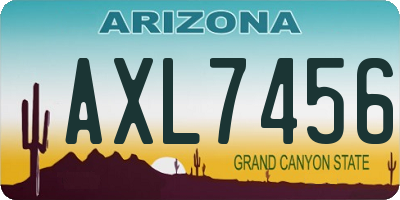 AZ license plate AXL7456