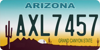 AZ license plate AXL7457