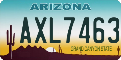 AZ license plate AXL7463