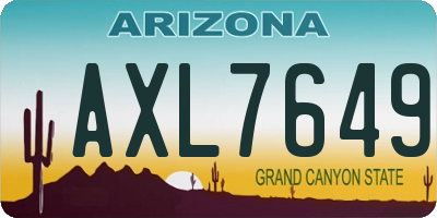AZ license plate AXL7649