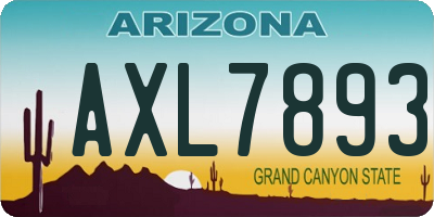 AZ license plate AXL7893