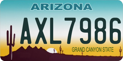 AZ license plate AXL7986