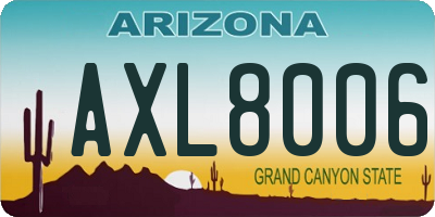 AZ license plate AXL8006