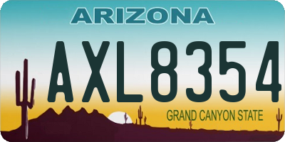AZ license plate AXL8354