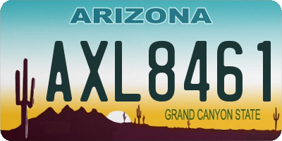 AZ license plate AXL8461