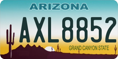 AZ license plate AXL8852
