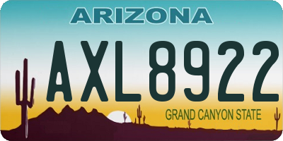 AZ license plate AXL8922