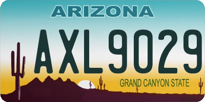 AZ license plate AXL9029