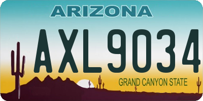 AZ license plate AXL9034