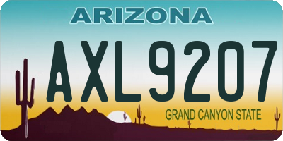 AZ license plate AXL9207