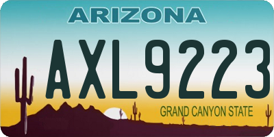 AZ license plate AXL9223