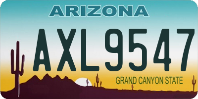 AZ license plate AXL9547