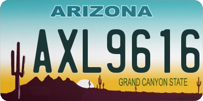 AZ license plate AXL9616