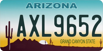 AZ license plate AXL9652