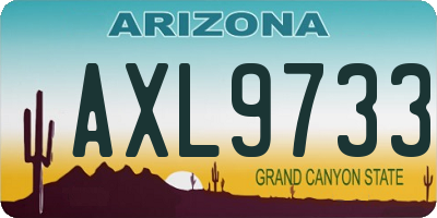 AZ license plate AXL9733
