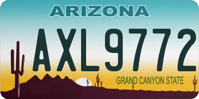 AZ license plate AXL9772