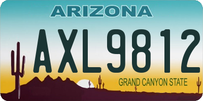 AZ license plate AXL9812