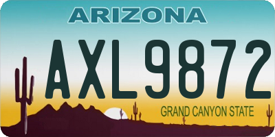 AZ license plate AXL9872