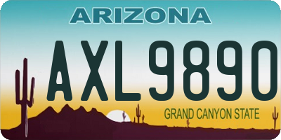 AZ license plate AXL9890