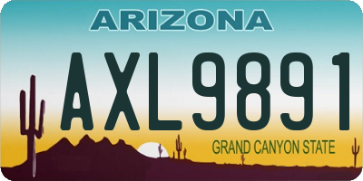 AZ license plate AXL9891