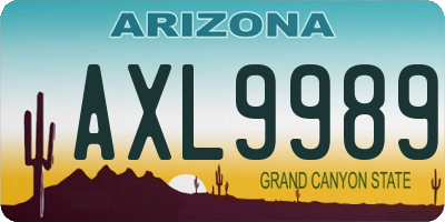 AZ license plate AXL9989