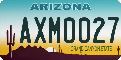 AZ license plate AXM0027