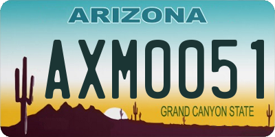 AZ license plate AXM0051
