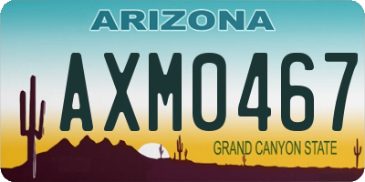 AZ license plate AXM0467