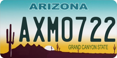 AZ license plate AXM0722