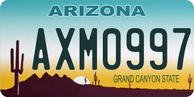 AZ license plate AXM0997