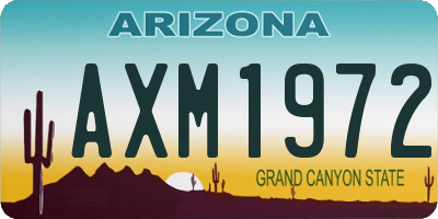 AZ license plate AXM1972