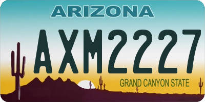 AZ license plate AXM2227
