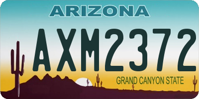 AZ license plate AXM2372