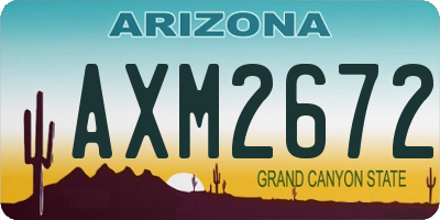 AZ license plate AXM2672