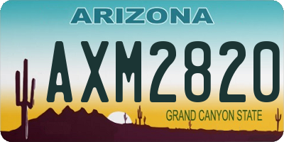 AZ license plate AXM2820