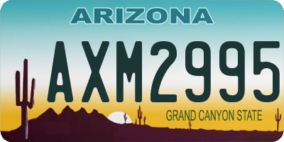 AZ license plate AXM2995