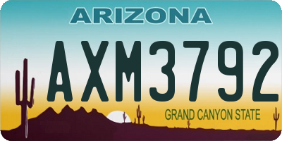 AZ license plate AXM3792