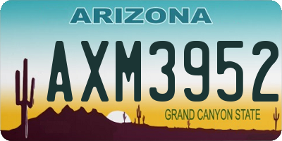 AZ license plate AXM3952